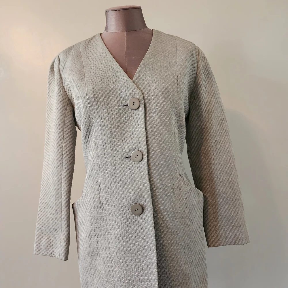 Vintage Christian Dior Cream Textured Blazer